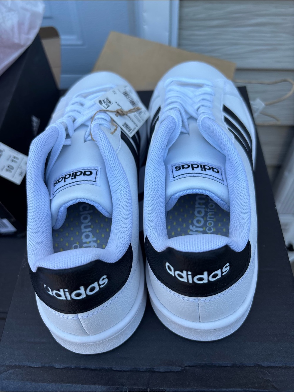 adidas White Sneakers with Black Stripes - Picture 4 of 4
